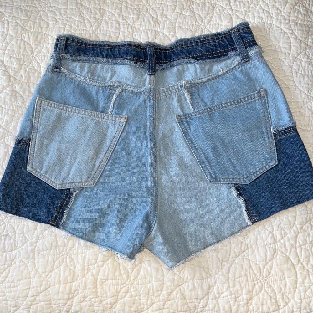 Wild Fable Highest Rise Cutoff Patchwork Jean Sho… - image 3